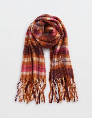 Aerie Plaid Brushed Heavyweight Scarf | Aerie