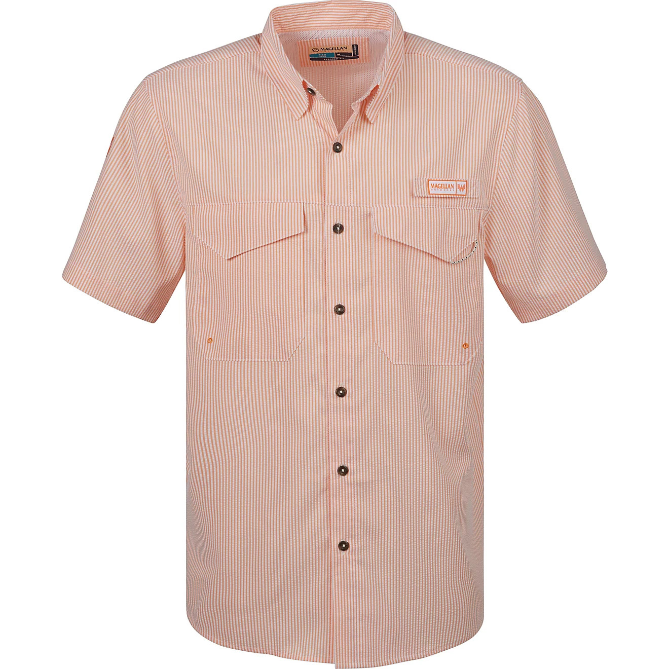 Magellan Outdoors Men’s Whataburger Seersucker Stripe Button Down Shirt | Academy Sports + Outdoors