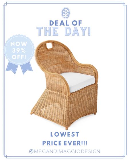 Omg!!! This gorgeous rattan dining chair is now the LOWEST IVE EVER SEEN IT!! 🤯🙌🏻😍 Now 39% OFF making it such an amazing deal!! Love it for the head of a dining table, 4 around a kitchen table or even 2 as accent chairs in a living room!! 

#LTKFind #LTKhome #LTKsalealert