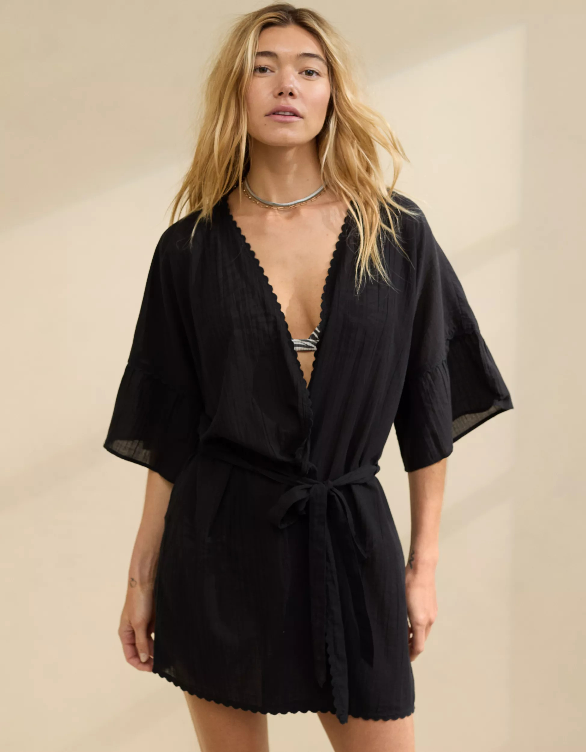 Aerie Ruffle Sleeve Cape | Aerie