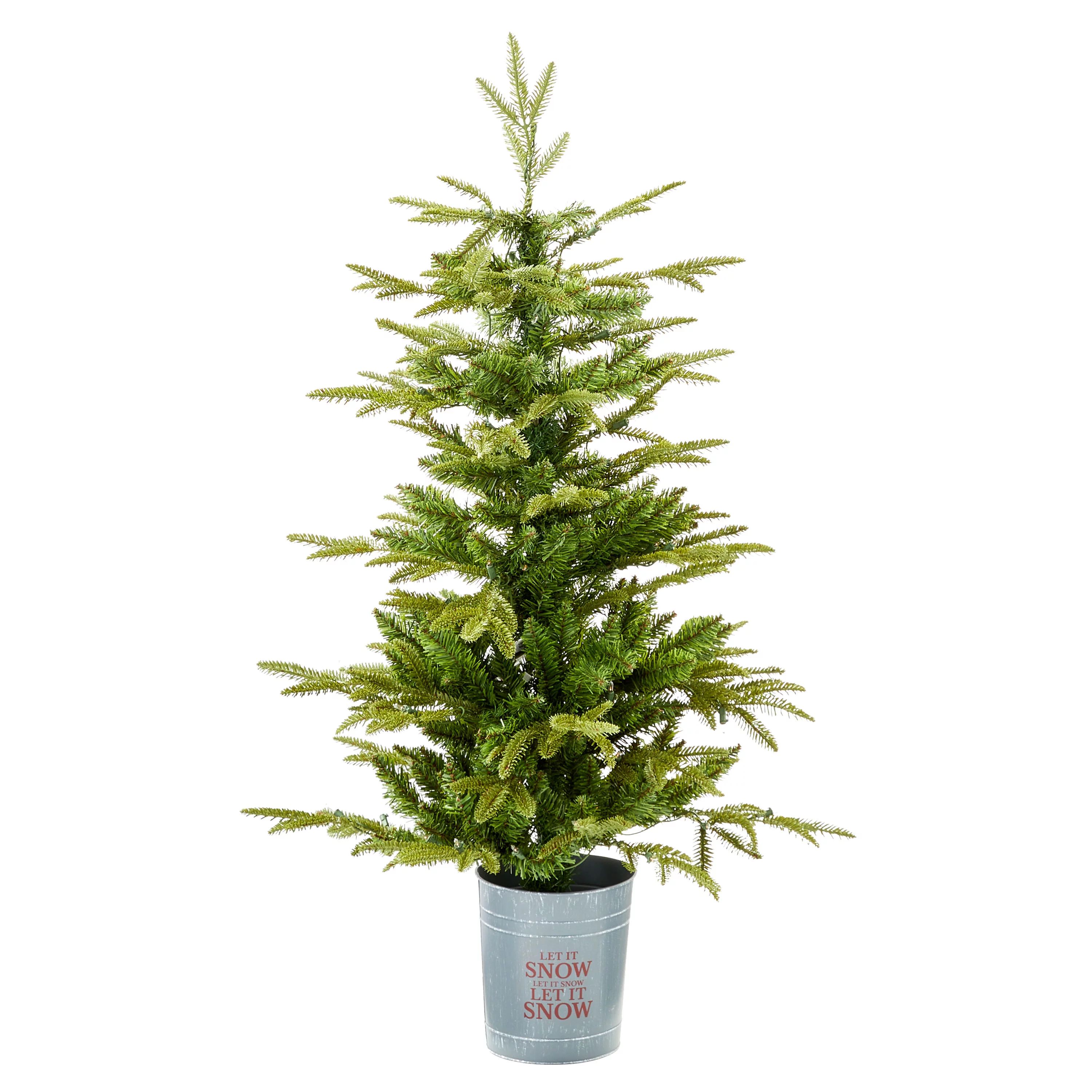 Holiday Time Pre-Lit Christmas Tree in Galvanized Pot, Clear Lights, 4' | Walmart (US)