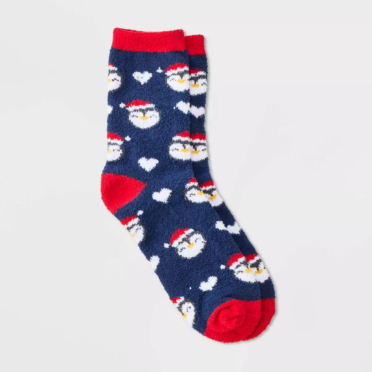 Women's Sweet Penguin Christmas Cozy Crew Socks - Wondershop™ Navy 4-10 | Target