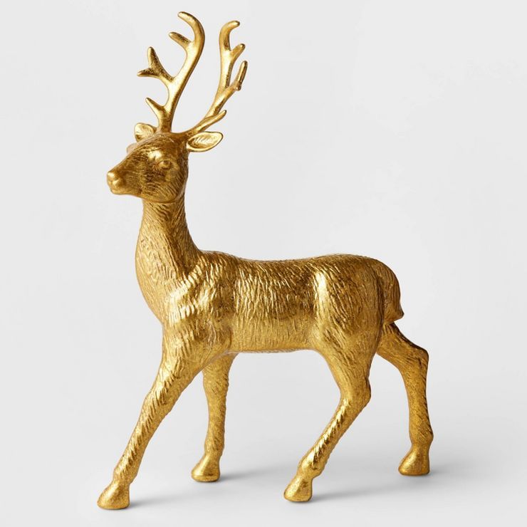 12.5" Plastic Standing Deer Decorative Figurine Gold - Wondershop™ | Target