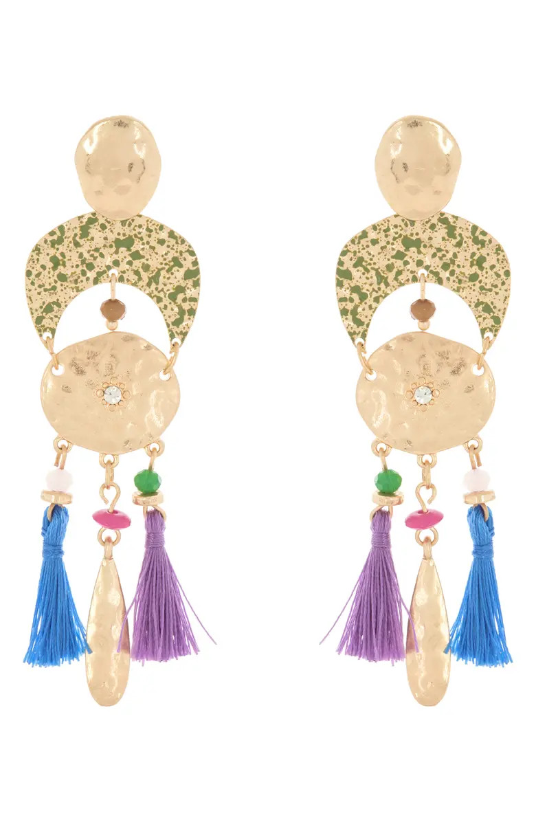 Hammered Coin & Tassel Drop Earrings | Nordstrom Rack