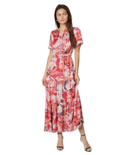 NIC+ZOE Women's Plus Size Scribble Bouquet Daydream Dress, Pink Multi | Amazon (US)