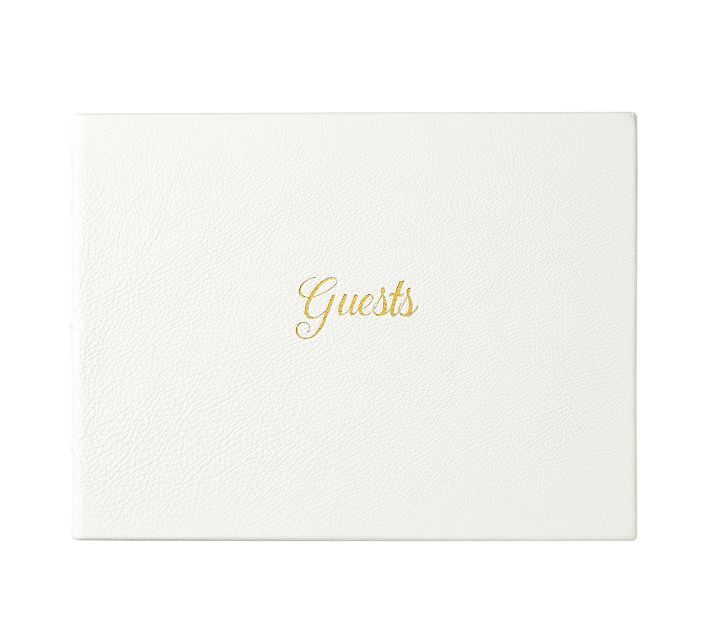 Leather Guest Book, White | Pottery Barn (US)