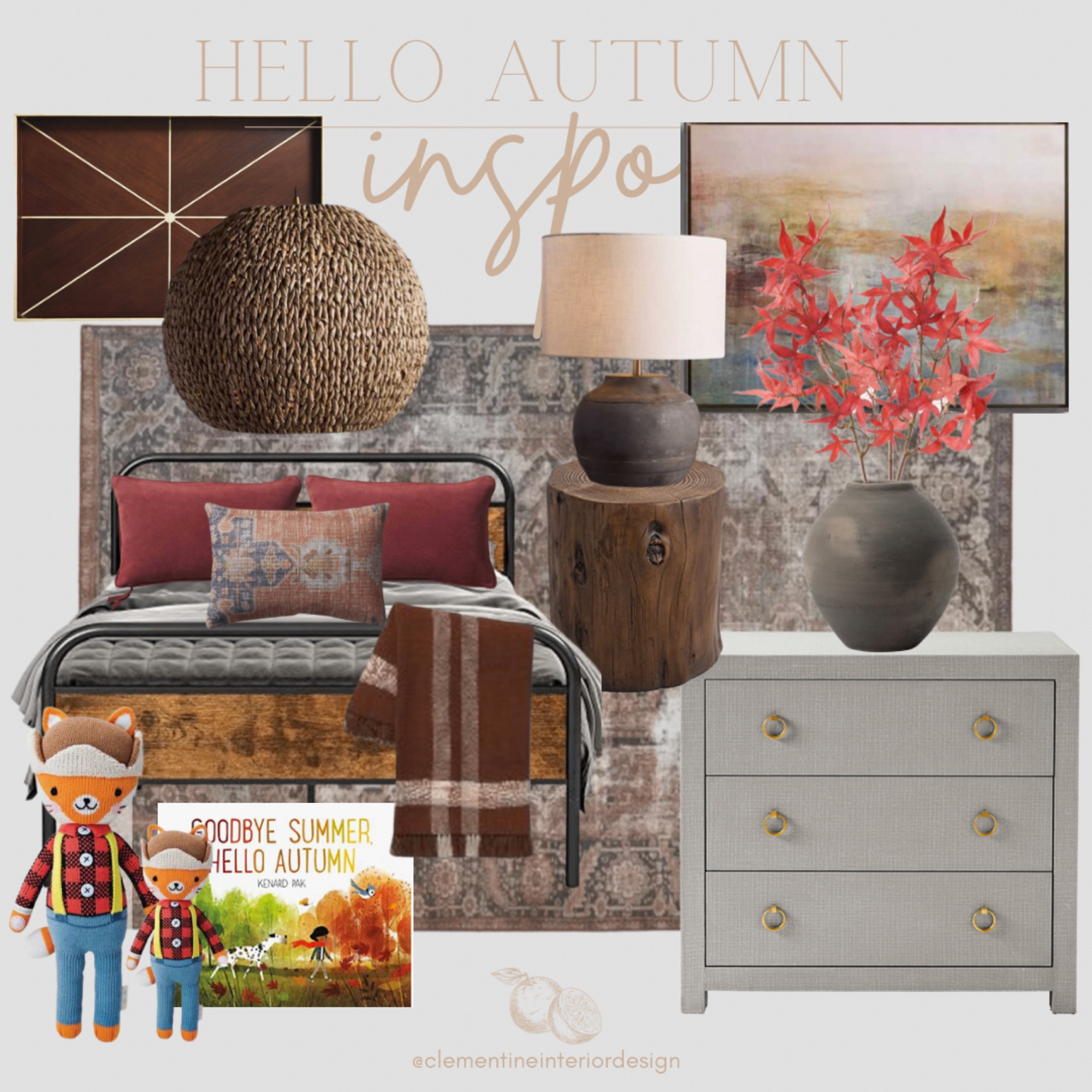 Deep autumn colors for a cozy Kids room🍂

Kids room design
Kids book
Cuddle and kind doll
rattan pendant light
Queen bed
Farmhouse decor
Plaid throw blanket
Faux tree stump table
Wood lamp
Suede lumbar pillow
Wood tray
Vessel


#LTKhome #LTKkids #LTKbaby
