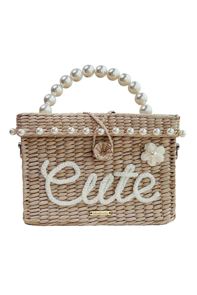 'Dara' Customizable Straw Mini Bag | Goodnight Macaroon