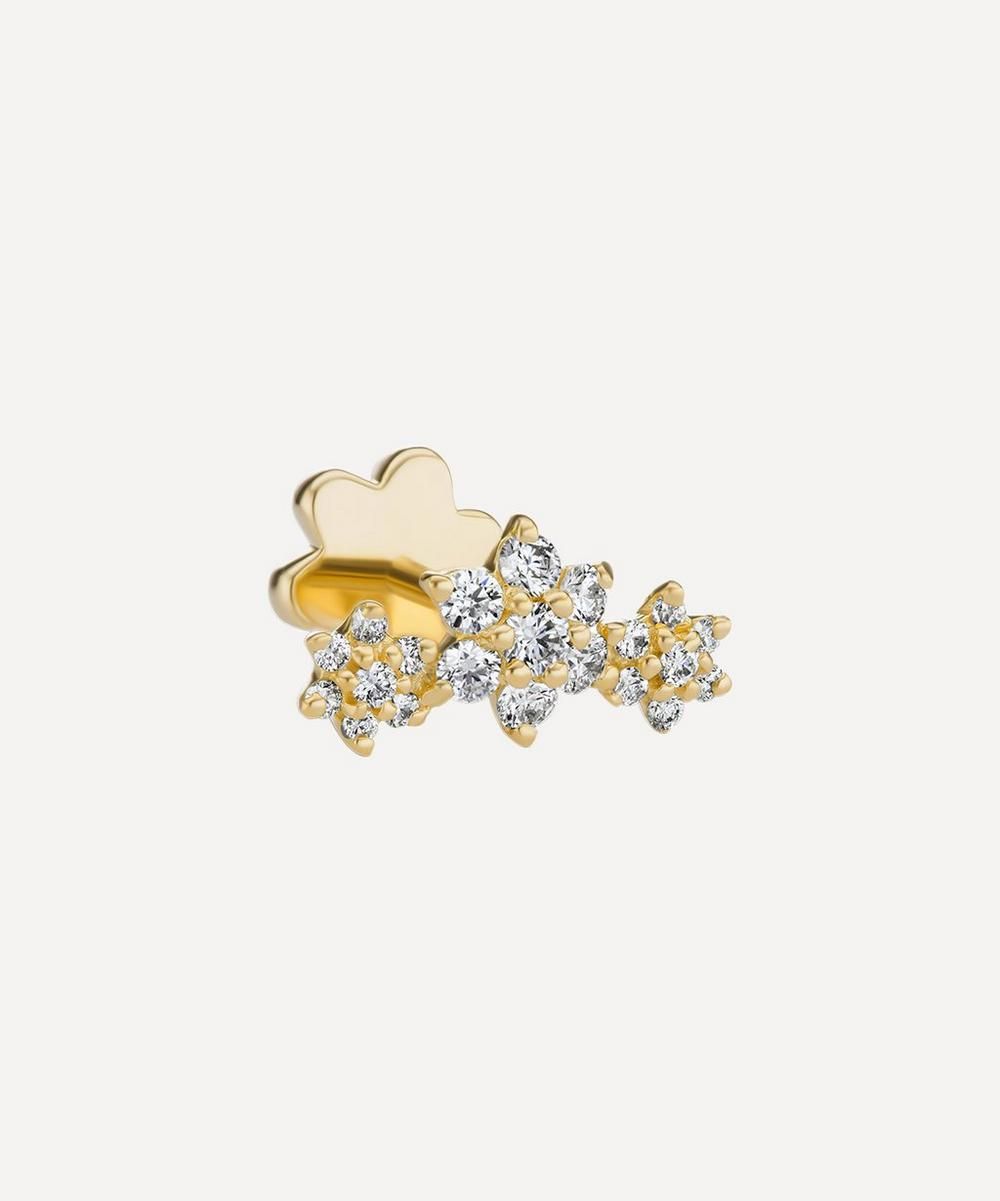 Diamond Flower Garland Threaded Stud Earring | Liberty London (UK)