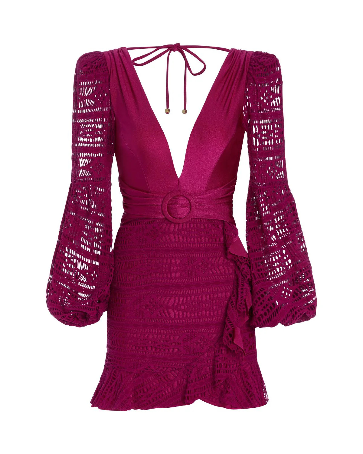 Crochet Plunge Mini Dress | PatBO