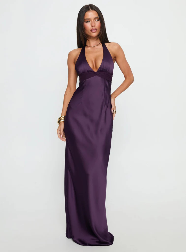 Odyssa Halter Maxi Dress Purple | Princess Polly US