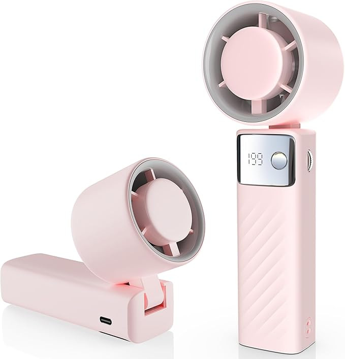Portable Handheld Turbo Fan - Foldable Mini Fan with Air Turbo Tech, 1-199 Speed Adjustment, 20H ... | Amazon (US)