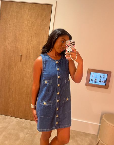 Stopped by the new reformation store today! This dress is so cute. Love the denim and gold button detail. Wearing a size 4.

#LTKStyleTip