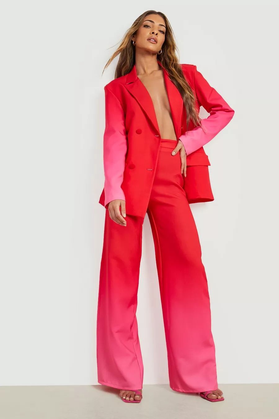 Ombre Wide Leg Tailored Trousers | Boohoo.com (US & CA)
