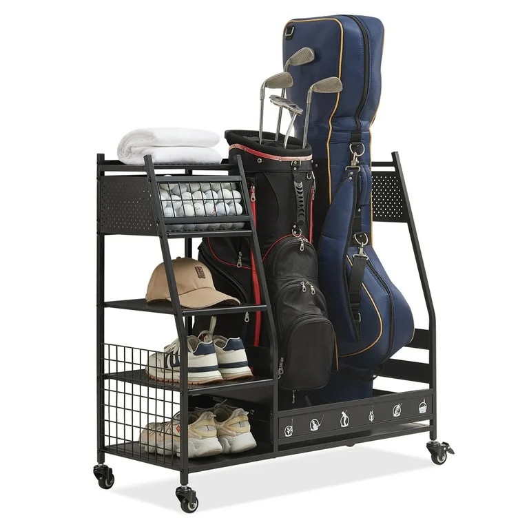 Lauren&Harold Golf Bag Organizer Garage Storage, Golf Storage Rack Stand Fits 2 Golf Bags and Oth... | Walmart (US)