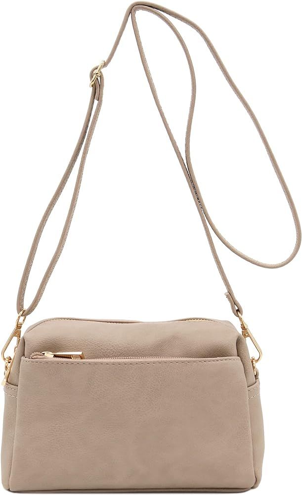 FashionPuzzle Triple Zip Small Crossbody Bag | Amazon (US)