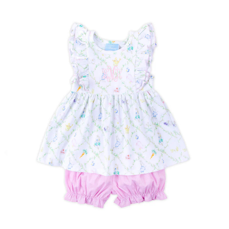 Storybook Rabbit Pink Alice Bloomer Set | Classic Whimsy