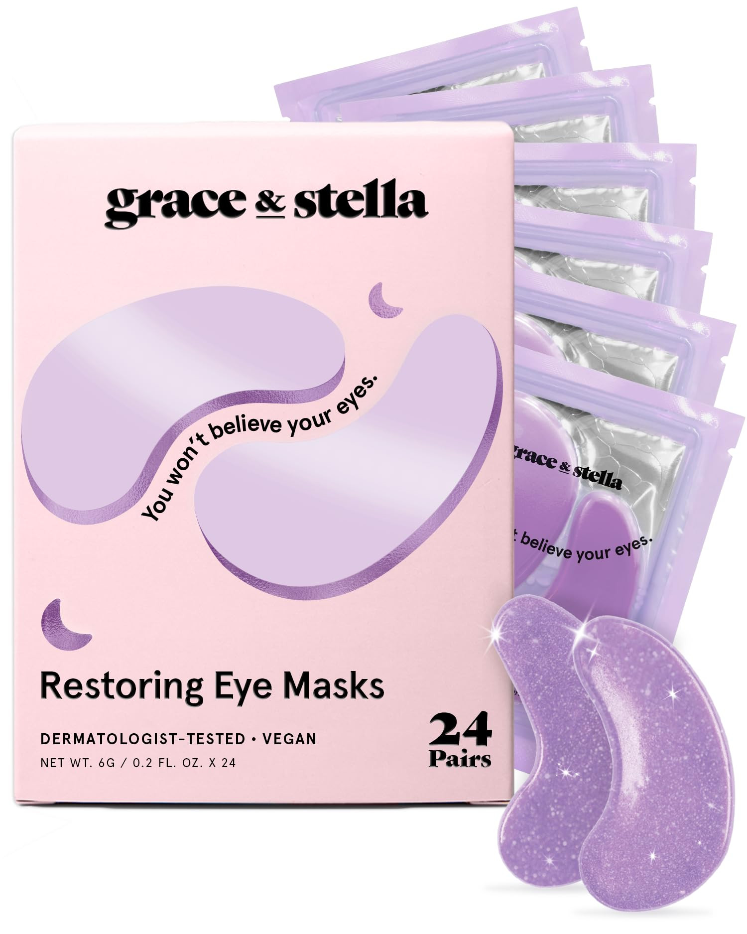 grace & stella Retinol Under Eye Patches for Puffy Eyes & Dark Circles - Restoring Gel Under Eye ... | Amazon (US)