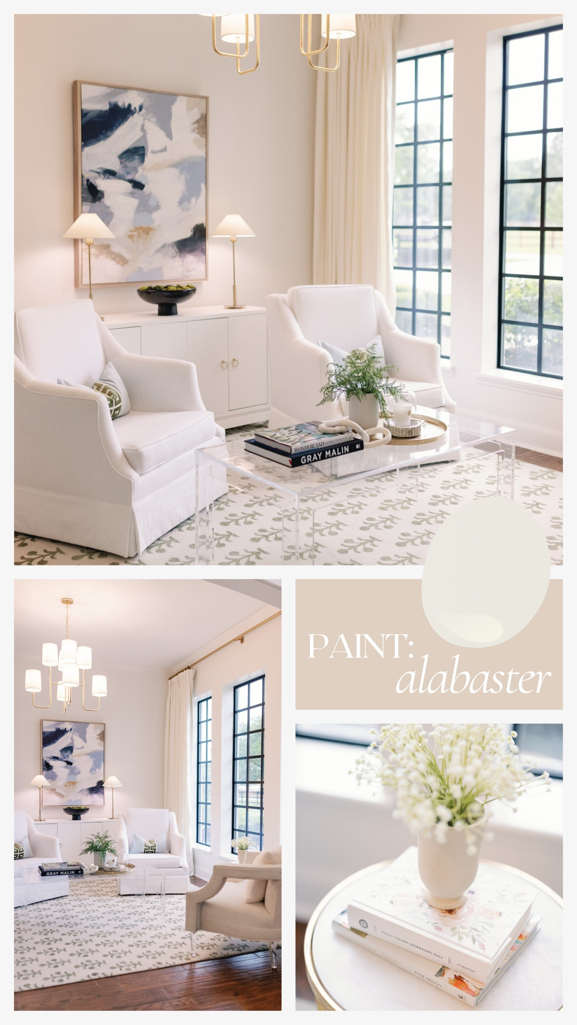 A full look at our updated sitting room!

Rug: Elizabeth Jane Oushak custom “Harlow rug"
Chairs: custom, linked similar
Art: home goods 

Home decor, living room, new home, home design, sitting room, white chairs, acrylic coffee table, china cabinet, gold lamps, sunroom, curtains

#LTKhome