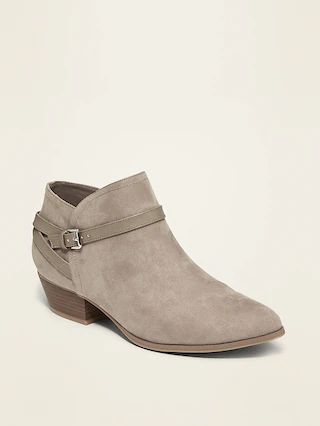 Faux-Suede Ankle-Strap Boots for Women | Old Navy US