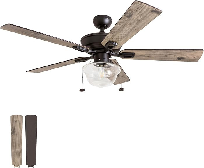 Prominence Home Abner Modern Farmhouse 52 Inch Ceiling Fan with Light, Outdoor Fan/Indoor Tri-Mou... | Amazon (US)