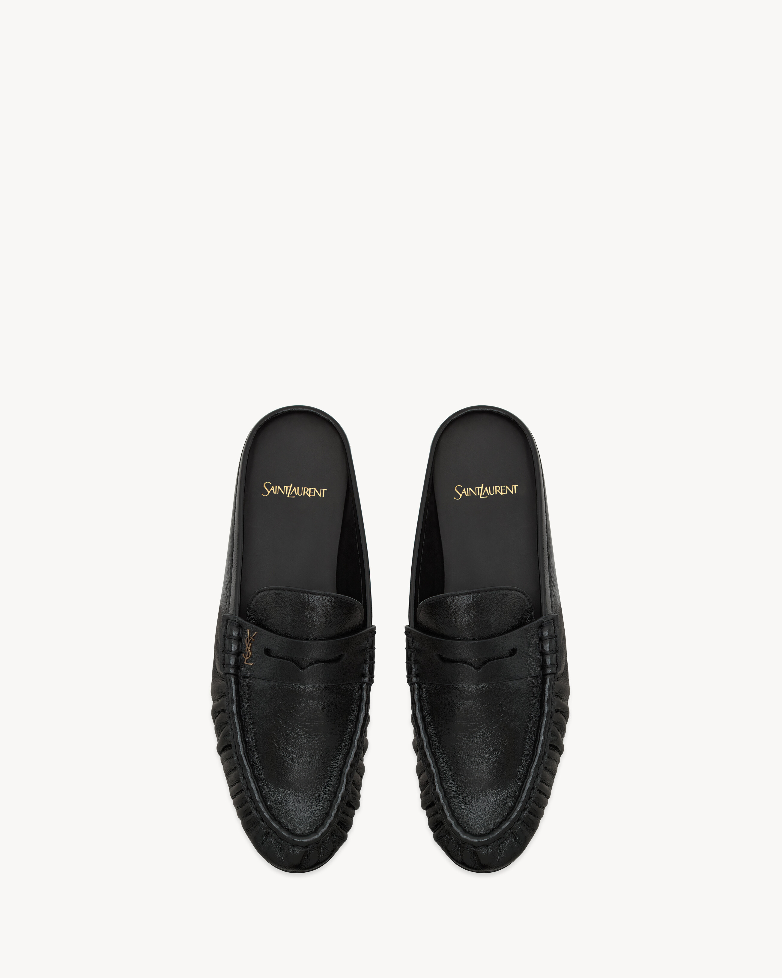 LE LOAFER mules in shiny creased leather | Saint Laurent Inc. (Global)