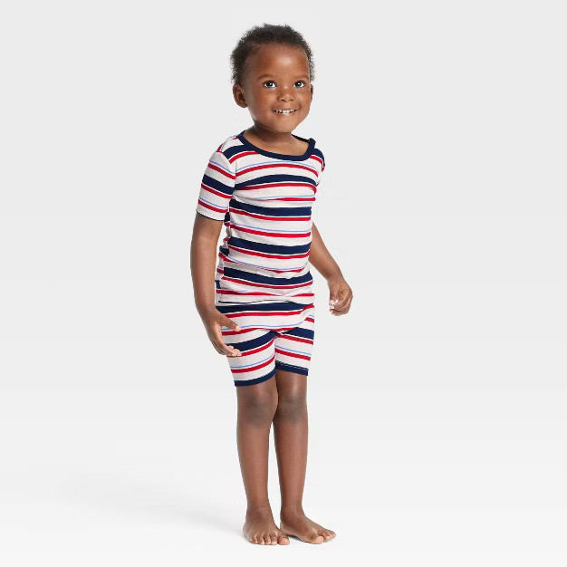 Toddler Americana Striped Matching Family Pajama Set - White | Target