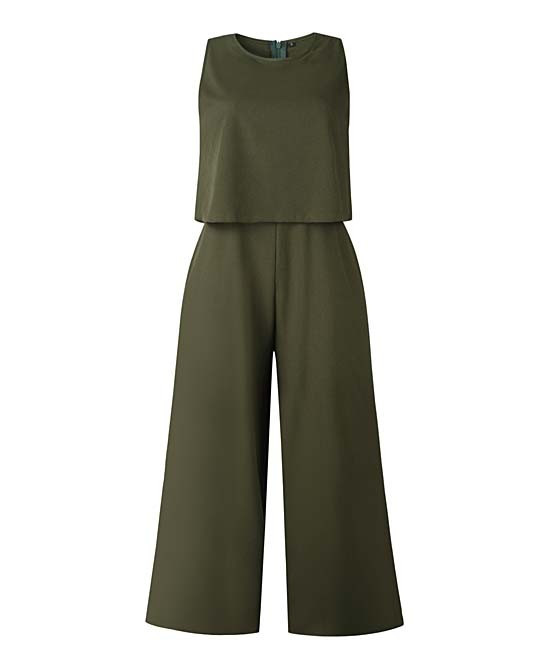 Yokodea Women's Jumpsuits Green - Green Sleeveless Jumpsuit - Women | Zulily