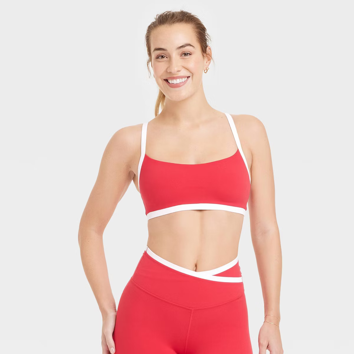 Women's Everyday Soft Light Support Piped Midline Sports Bra - All In Motion™ | Target