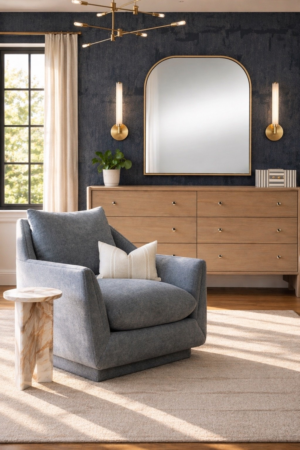 A modern corner 

#bedroom #dresser #wallpaper 

#LTKHome #LTKSaleAlert