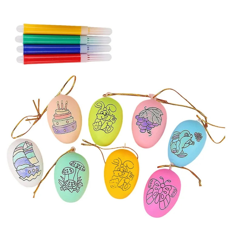 Easter Egg Decorating Art & Craft Kit Easter Egg Painting Kit with 4 Pens Easter DIY Markers for ... | Walmart (US)