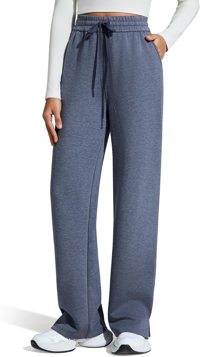 G4Free Smoofit Modal Soft Women's Wide Leg Sweatpants High Waisted Drawstring Side Slit Casual Pa... | Amazon (US)