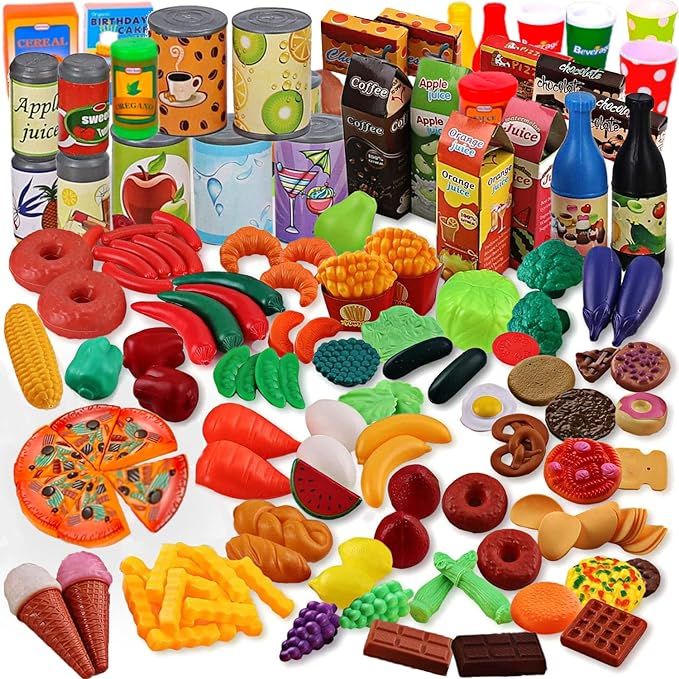 Liberty Imports 170 Piece Deluxe Pretend Play Food Toy Tasty Treats Plastic Cooking and Grocery S... | Amazon (US)