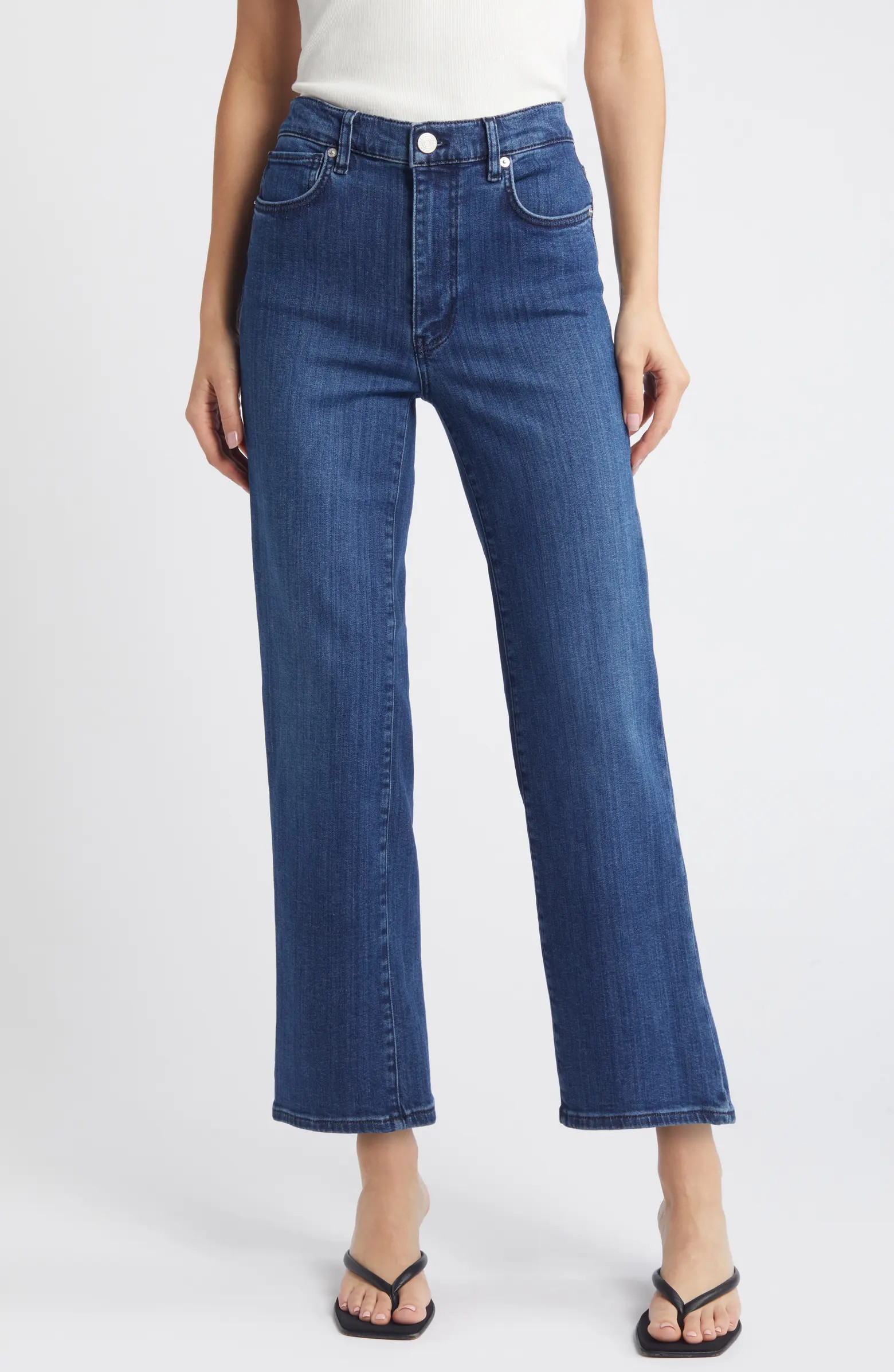 Le Sleek High Waist Ankle Straight Leg Jeans | Nordstrom