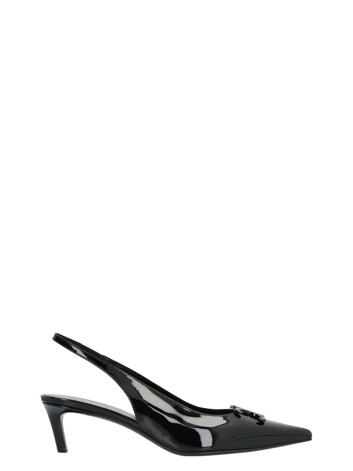 Celine Women's Alma TriomphePointy-Toe Slingbacks Pumps in Black | Size 38.5 | 356834582C Color 38NO | LOZURI