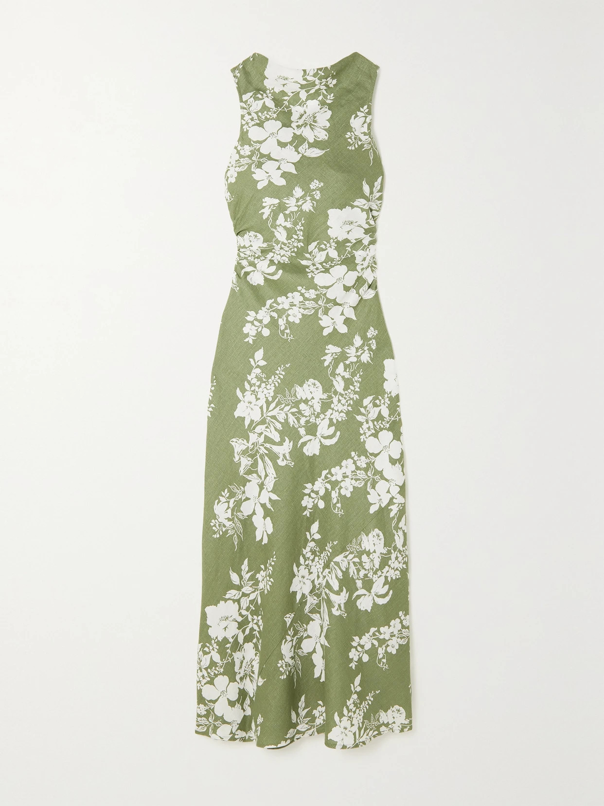 Reformation - + Net Sustain Casette Cutout Floral-print Linen Maxi Dress - Green | NET-A-PORTER (US)