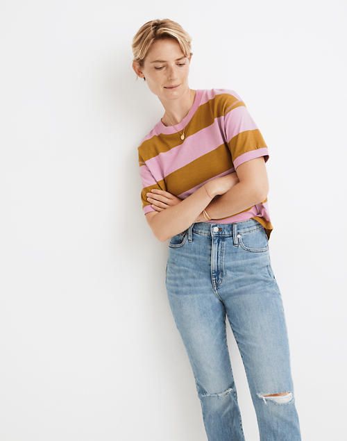Everyday Crop Tee in Rugby Stripe | Madewell