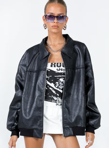 Goldsmith Faux Leather Bomber Jacket Brown | Princess Polly US