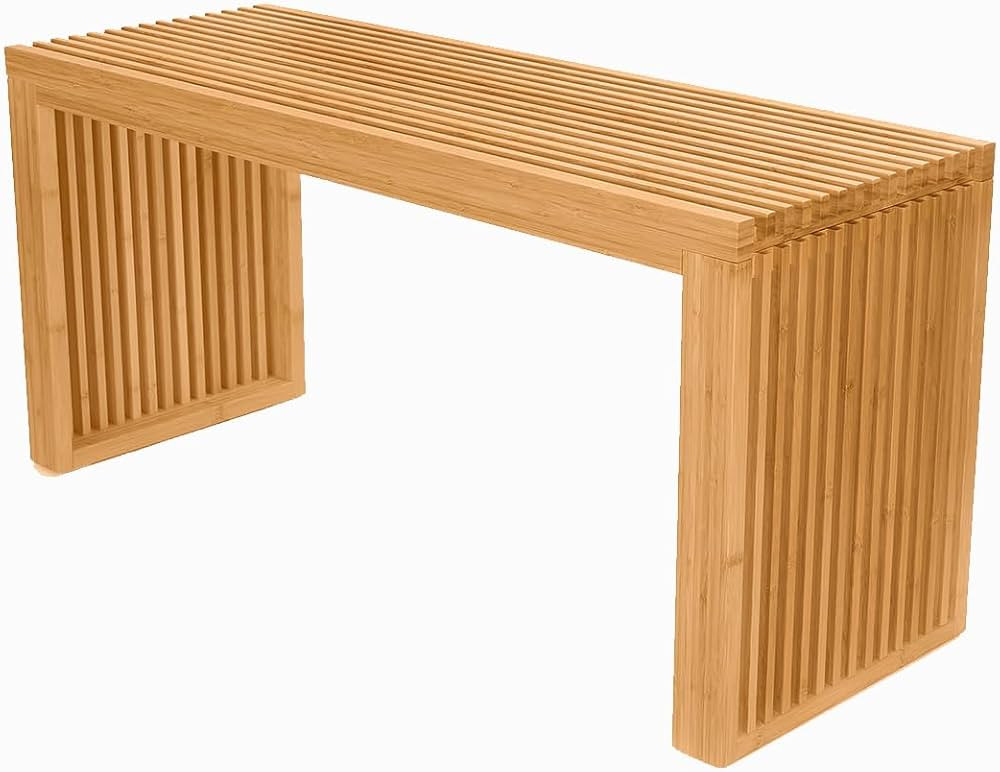Bamboo Dining Bench, 35 inch Farmhouse Decor Indoor Kitchen Table Bench, Entryway Shoe Rack Bench... | Amazon (US)