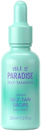 Isle of Paradise Self Tanning Face & Body Drops - Medium - Brightens & Evens Skin Tone - Self Tan... | Amazon (UK)