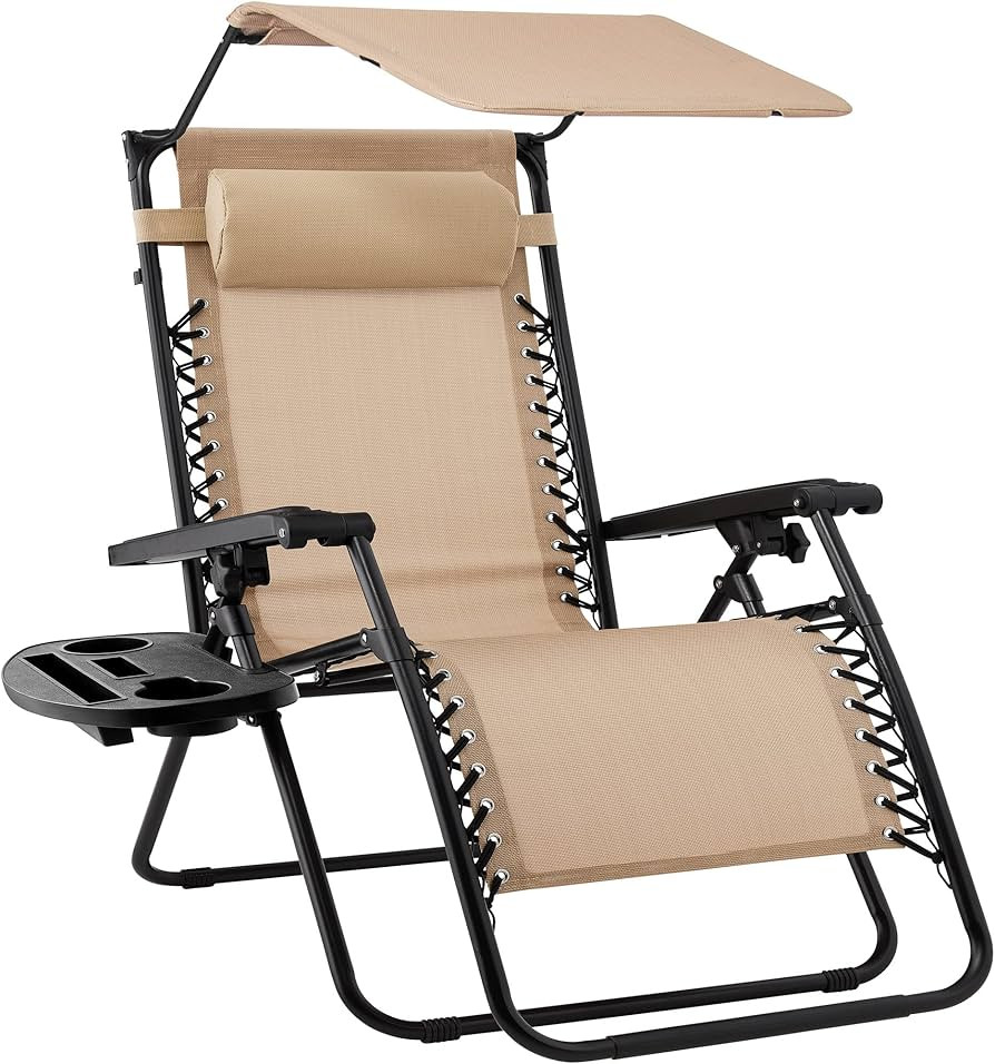 Best Choice Products Folding Zero Gravity Outdoor Recliner Patio Lounge Chair w/Adjustable Canopy... | Amazon (US)