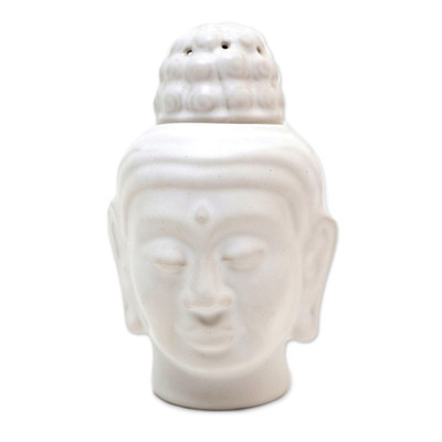 Artisan Crafted Buddha-Themed Ceramic Oil Warmer | NOVICA