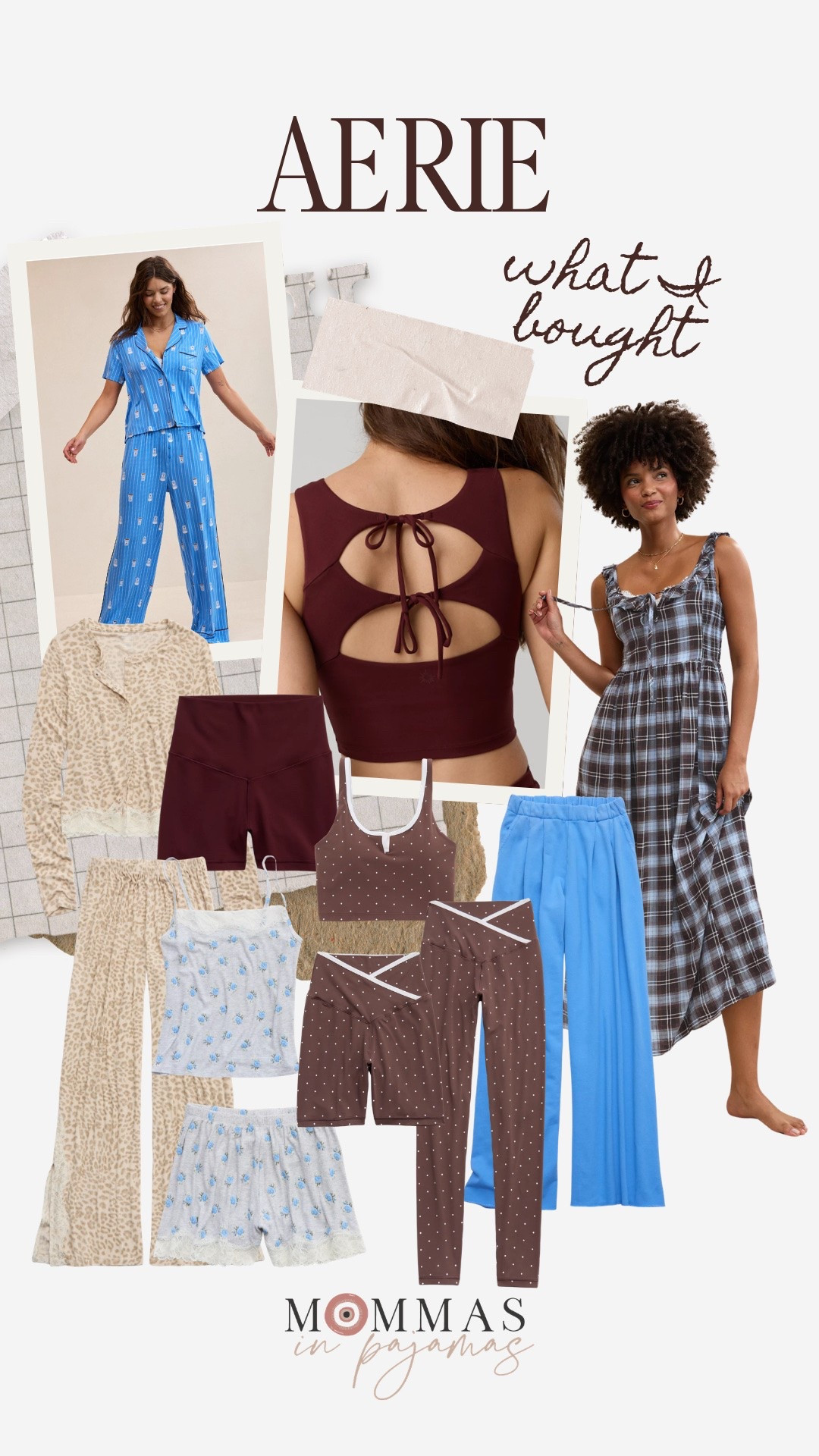I popped into @Aerie just to see what newness they had in person, and it’s even freaking better than I expected! I was so excited for the polka dot workout pieces, but I found so much more that I had to grab. I absolutely love every single thing I found and everything is still in stock online. Did I mention the coffee pajamas just went on sale as well, I am obsessed with that print! 
Aerie new for fall, brown polka dot workout set, tie back sports bra, plaid maxi dress, coffee print blue pajama, leopard cargo pants, leopard pajama set

#LTKPetite #LTKMidsize #LTKSaleAlert