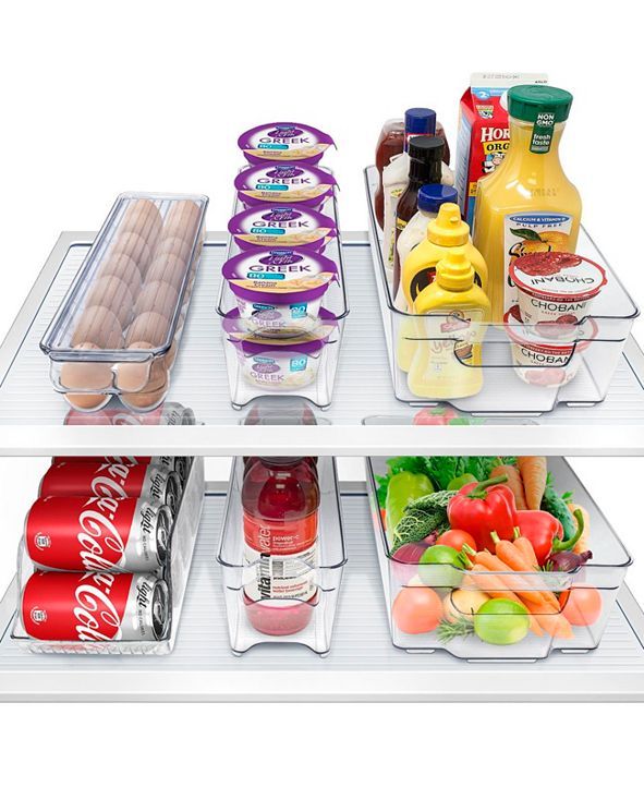 6 Piece Refrigerator and Freezer Organizer Bins | Macys (US)