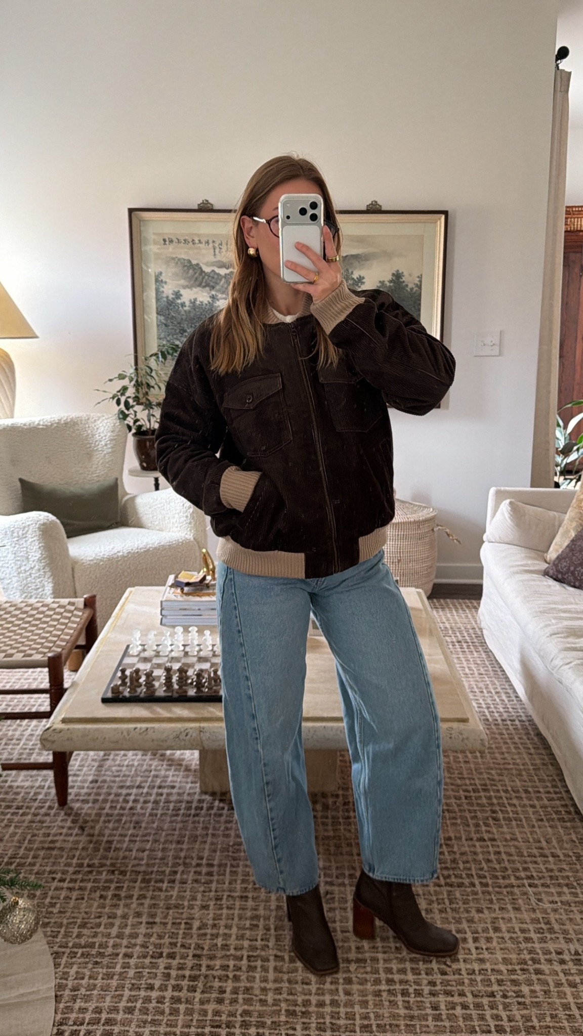 12/10/25 of my casual winter outfit of the day, linking my Franco Sarto brown leather boots (some of my absolute favorites), my Abercrombie barrel jeans in a size 25 regular, my Faraday corduroy jacket in a size small, and my Amazon blue light glasses. Cozy, practical, and perfect for chilly winter days.

#LTKGiftGuide #LTKHoliday #LTKootd