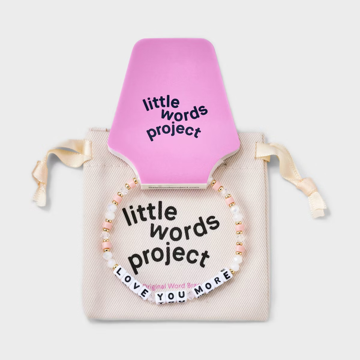 Little Words Project Valentine's Day Love You More Beaded Bracelet - Peach Orange/Cream S/M: Acry... | Target