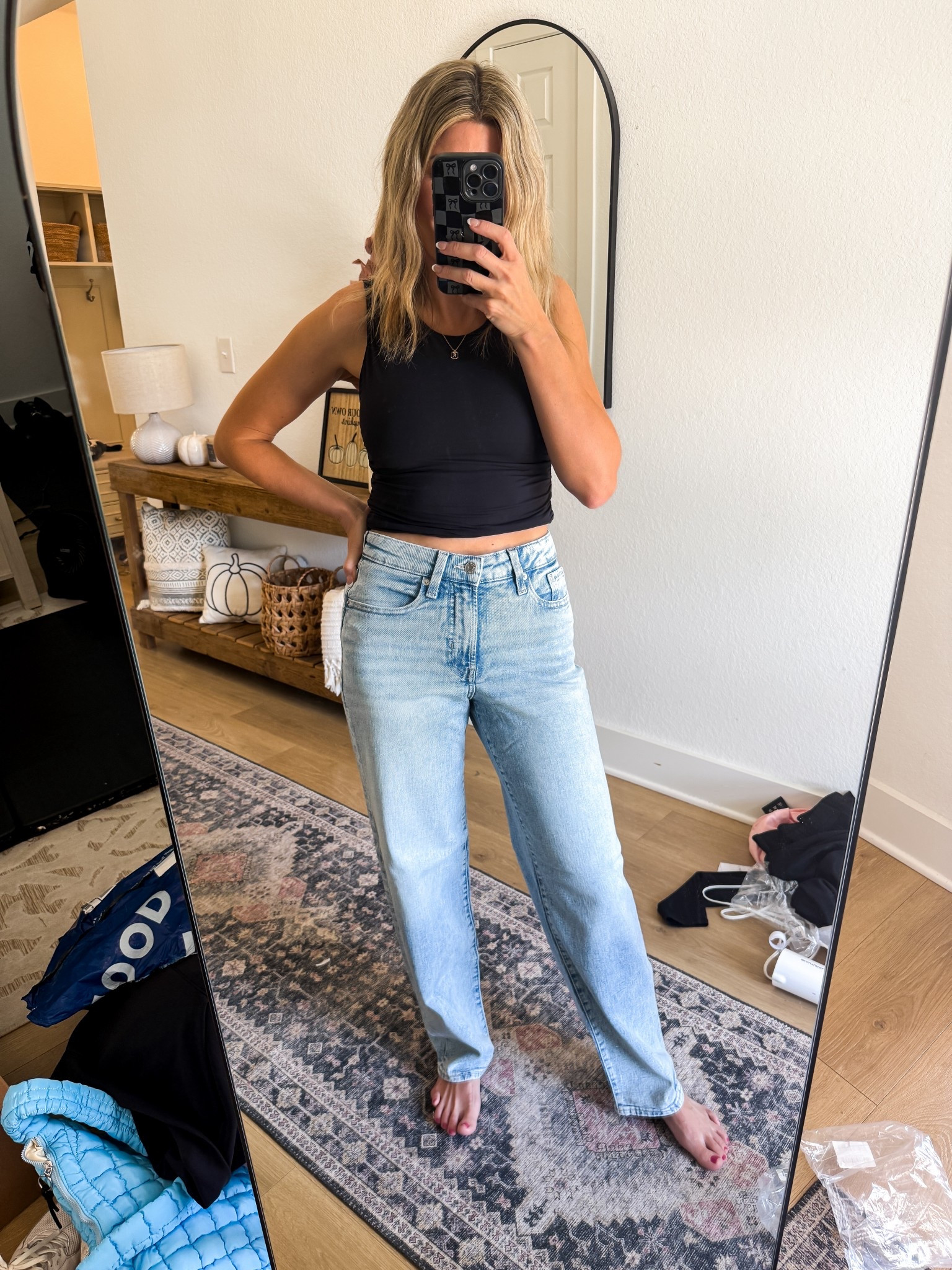 Obsessed with these jeans! The perfect wide leg fit. I love when I find a good pair of affordable denim! 

#LTKPetite #LTKStyleTip #LTKFindsUnder50
