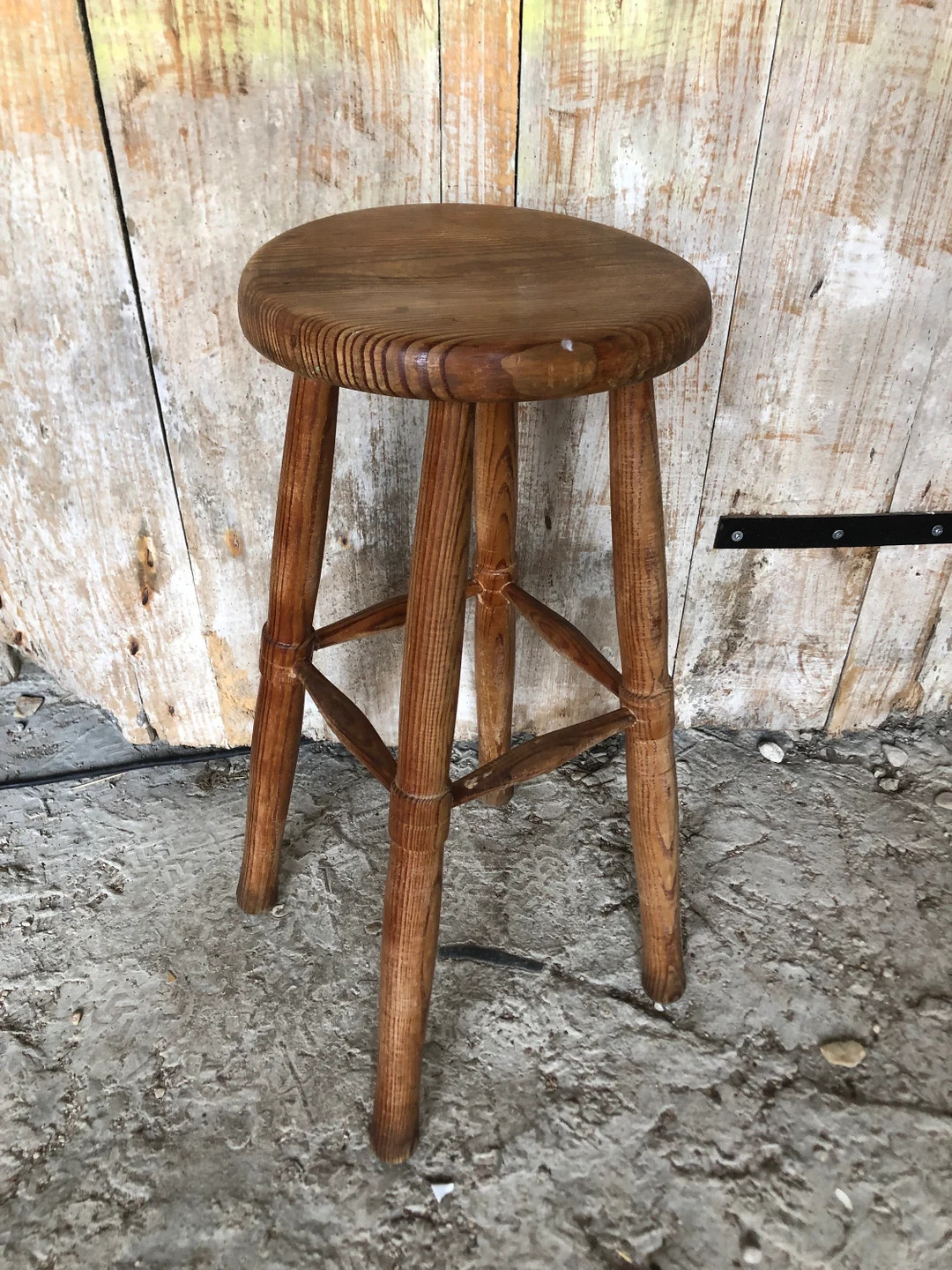 Vintage Raw Wood Bar Stool A353 - Etsy | Etsy (US)