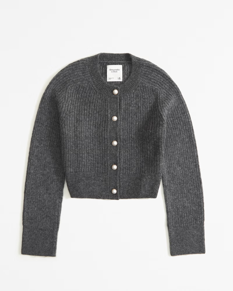 Crew Pearl Button Cardigan | Abercrombie & Fitch (US)