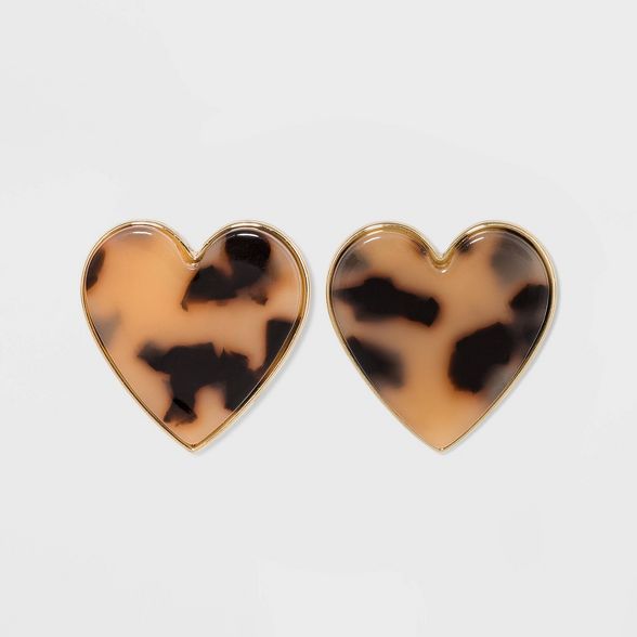SUGARFIX by BaubleBar Tortoise Shell Heart Earrings - Tortoise | Target